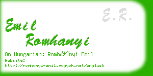 emil romhanyi business card